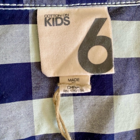 NWT Cotton On Kids Boys Plaid Long Sleeve Button Up Size 6 - Picture 5 of 13